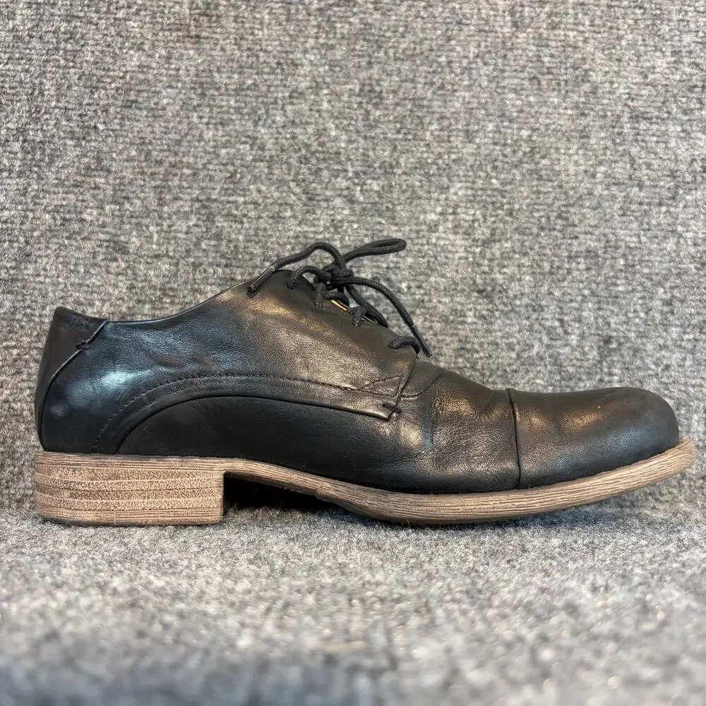 Miz Mooz Black Leather Oxford Lace Up Block Heel Dress Shoes Size 9 EU 39